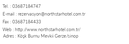 North Star Hotel Gerze telefon numaralar, faks, e-mail, posta adresi ve iletiim bilgileri
